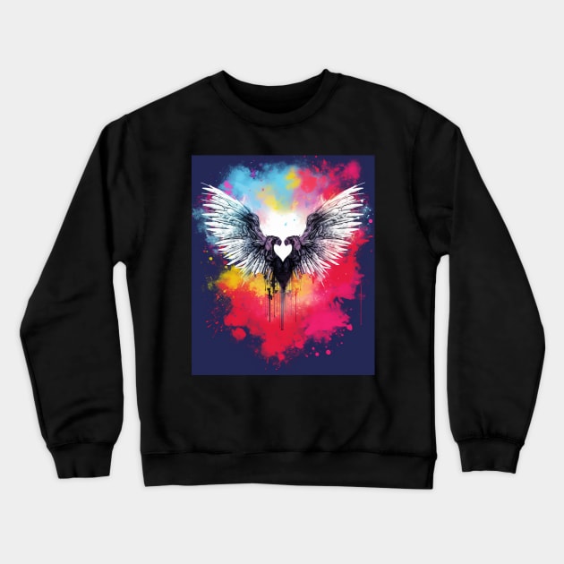 Aesthetic Y2k Fairy Wings Heart Alt Grunge Crewneck Sweatshirt by Spit in my face PODCAST